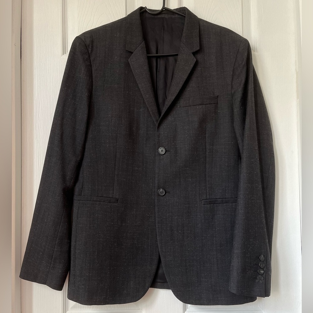 COS Gray Wool Blend Two Button Blazer Jacket 40R